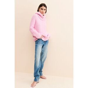 Anthropologie Maeve Pink Oversized Cowl-Neck Pullover Sweater Size S